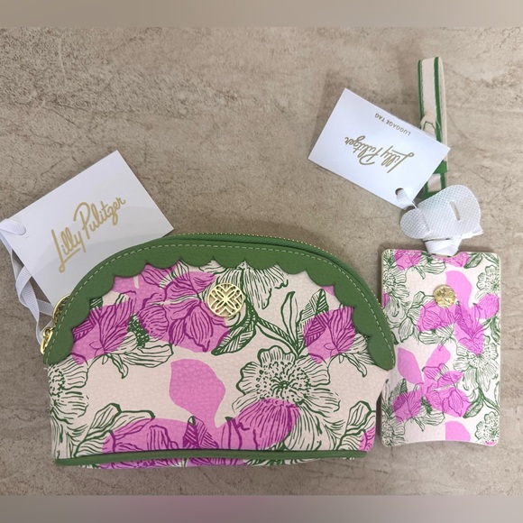 Lilly Pulitzer Sunset Shadows Luggage Tag and Sunset Shadows Small Pouch - Picture 11 of 14